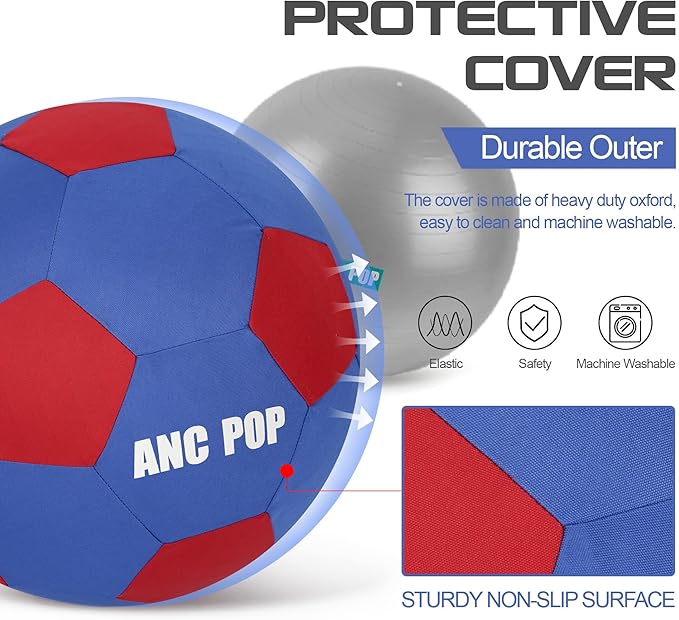 Herding Ball for Dogs & Horses - 20" Ball with Hand Pump - Blue & Red-Mewly Pet