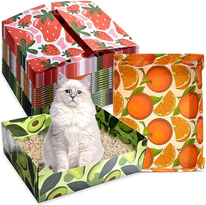 CONLI 30 PCS Disposable Litter Boxes for Cats, Foldable Waterproof Kitten Litter Box Low Entry, Portable Litter Box for Cats Small Pets Animals Travel Needs-Mewly Pet
