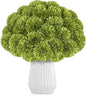 36 Pcs Artificial Chrysanthemums Flowers Green Ball Flower Silk Fake Mums Flowers for Home Decor Outdoor Wedding Floral Arrangement St Patricks Day Table Centerpiece