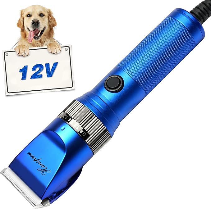Dog Grooming Clippers, Professional 12V Heavy Duty Pet Clippers, Large Dog Shaver for Thick Coat,Plug-in Pet HairTrimmer with Guard Combs Brush for Dogs Cats-Mewly Pet