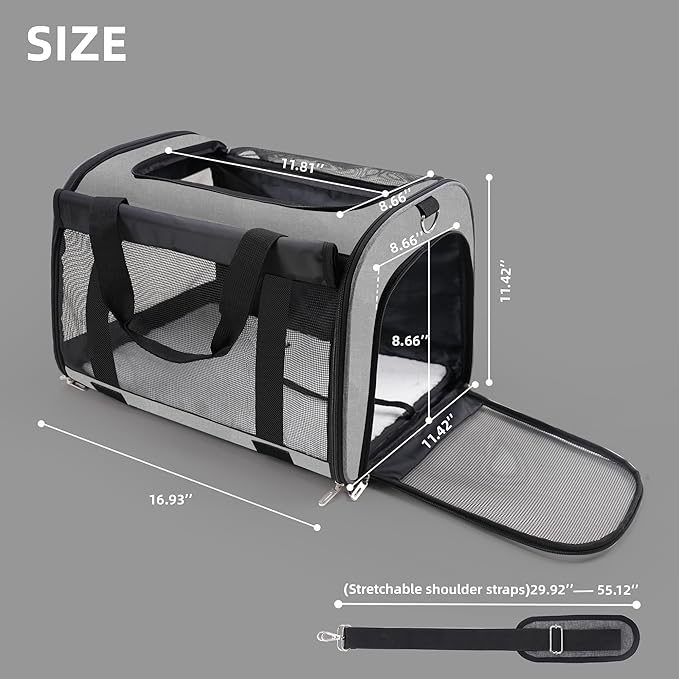 TWDEPART Cat Carrier Backpack - Multifunctional, Firm & Foldable with Roll-Up Shade, Breathable Design Includes Collapsible Bowl & Cushion (Grey)-Mewly Pet