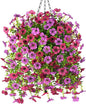 Artificial Fake Hanging Plants Flowers Baskets for Outdoor Outside Spring Decor,Faux Silk Daisy UV Resistant Look Real Summer Decorations for Home Porch Patio Yard Garden(Light Purple