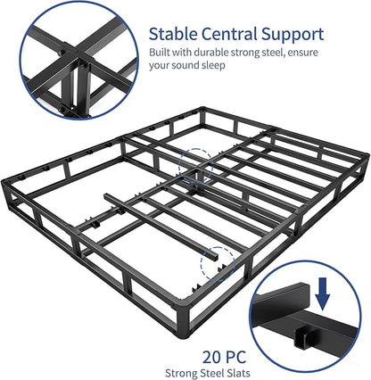 NOAH MEGATRON 7 Inch Box Spring King, Low Profile Metal Boxsprings/Mattress Foundation/Bunkie Board - 3000LBS Strong Steel Structure/Easy Assembly (King)