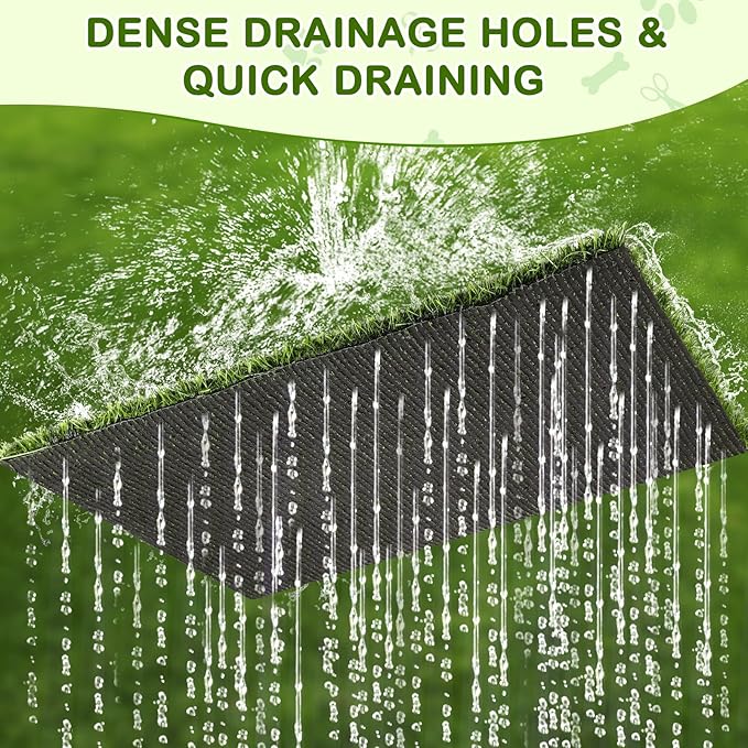 Dog Grass Pad with Tray, 34''X23'' Large Artificial Turf Grass Potty, Reusable Puppy Pee Pads for Dogs, Portable Dog Litter Box for Indoor/Outdoor Potty Training Toilet-Mewly Pet