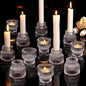12pcs Clear Taper Candle Holders, Glass Candlestick Holders, Tea Light Candle Holder for Fall Wedding Centerpieces Table Decorations, Votive Candle Holders for Table Decor