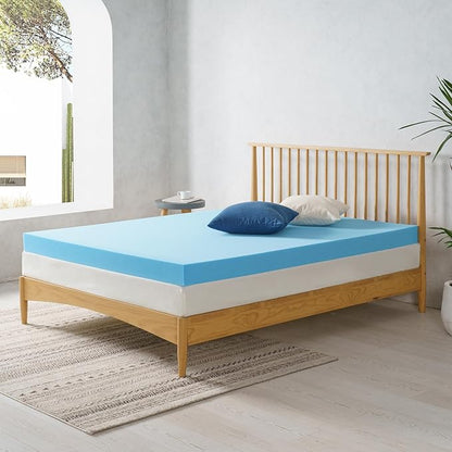 ZINUS 4 Inch Green Tea Cooling Gel Memory Foam Mattress Topper, Smaller, More Convenient WonderBox Packaging, Cooling Gel Foam, Pressure-Relieving Design, CertiPUR-US Certified, Twin