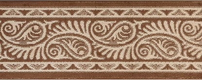 Custom Length Cut to Size Tribal Ethnic Southwestern Inspired Hallway Runner Rug, Non Slip Rubber Backed, 31 inch Wide X Customized Length, Mayan Brown, 31 inch X 20 feet