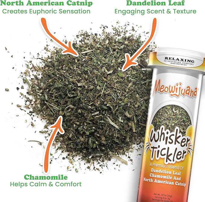 Meowijuana Purrple Passion Cat Nip - Premium Organic Blend of Catnip for Cats & Silvervine, Stimulates Playful Behavior, 26g, Natural Wellness Gift for Cat Lovers-Mewly Pet