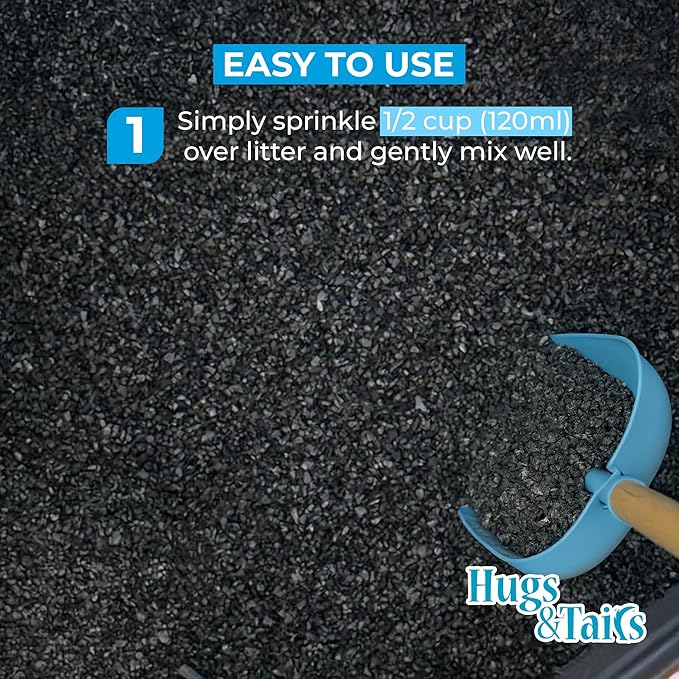 Cat Litter Deodorizer – Pet Safe Odor Eliminator & Housebreaking Supplies for Cats, Kittens, & Small Pets – Natural, Unscented, Non Toxic, Low Dust, 2 lbs, by HugsandTails-Mewly Pet