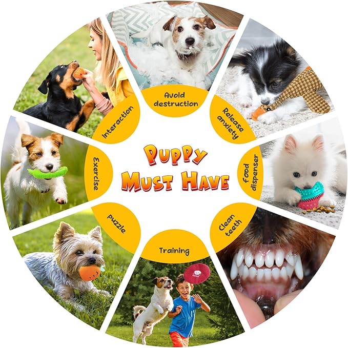 KIPRITII Puppy Teething Chew Toys -25 Pack Dog Chew Toys with Rope Toys, Dog Treat Balls & Squeaky Toy for Puppy and Small Dogs-Mewly Pet