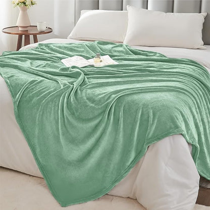 BEDELITE Fleece Blanket Dusty Green Throw Blankets for Couch & Bed, Luxury Plush Cozy Fuzzy Blanket 50" x 60", Super Soft Warm Lightweight Throw Blanket for Travel Camping