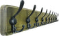 Dseap Coat Rack Wall - Heavy-Duty 38-1/4" Long, with Reinforced 10 Custom Tri-Hooks, Solid Wood Wall Hanger for Coats Hat Jackets - Rustic Farmhouse Entryway Hallway Storage, Weathered Green & Black