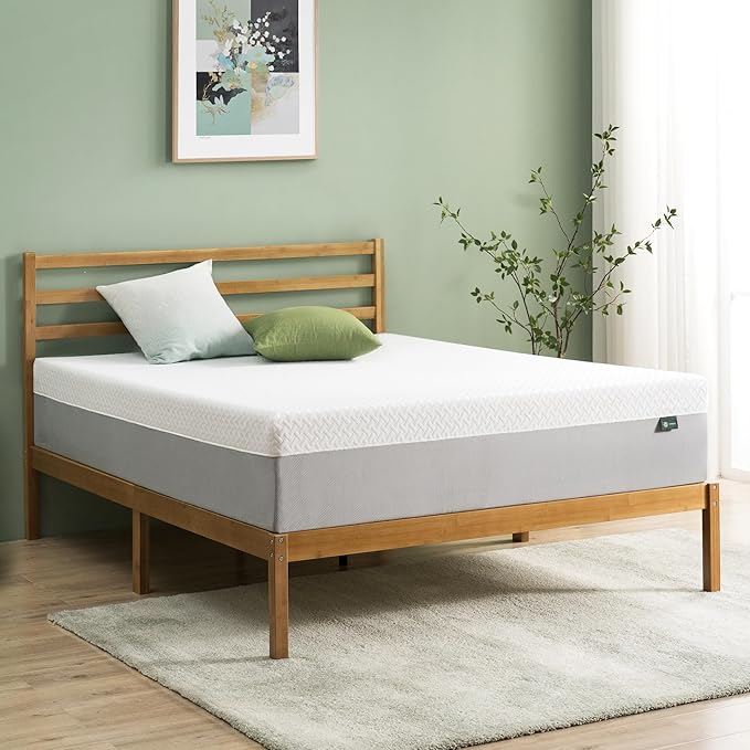 ZINUS 10 Inch Green Tea Essential Memory Foam Mattress [New Version], Full, Fiberglass Free, Medium Feel, Breathable Airflow Memory Foam, Certified Safe Foams & Fabric, Mattress in A Box