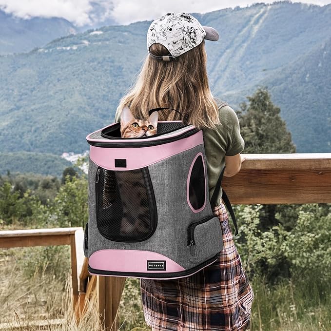 Petsfit Dog Backpack Carrier with Upgrade Waist Cushion Design to Better Fit The Waist, Suitable for Small and Medium Dogs Cats, and Rabbits up to 18 Pounds-Mewly Pet