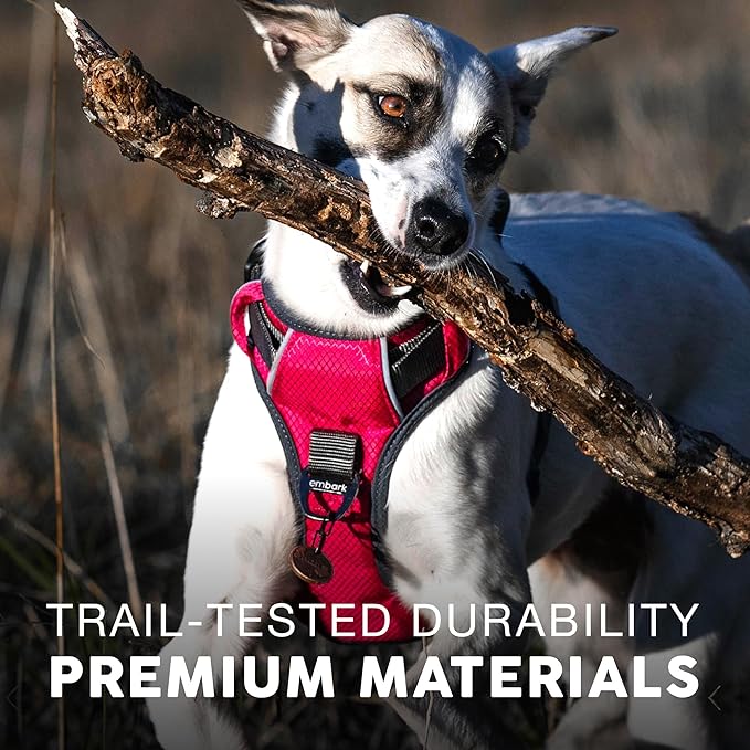 Embark Adventure Dog Harness, Reflective Trim No Pull Dog Harnesses for Small Sized Dogs - Military Grade Nylon, Front Clip with Gel Lined Handle.-Mewly Pet