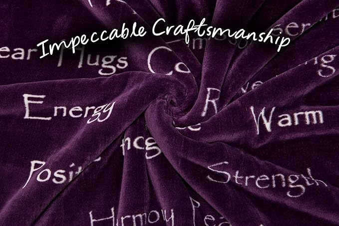 Chanasya Premium Sympathy Warm Hugs Gift Throw Blanket - for Positive Energy Love Support Comfort - Breast Cancer Chemo Get Well Purple Gift Blanket - Women Mom Grandma (60x70 Inch) Aubergine