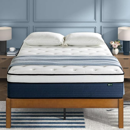 ZINUS 14 Inch Cooling Comfort Support Hybrid Mattress [New Version], California King, Fiberglass Free, Medium Plush, Cooling Motion Isolation, Certified Safe Foams & Fabric, Mattress in A Box