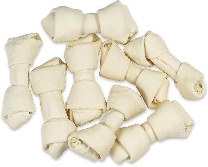 Hotspot Pets 4–5 Inch Rawhide Dog Bones (10 Pack) – USDA Certified Facility, from Grass-Fed Brazilian Cows, Supports Dental Health & Good Behavior-Mewly Pet