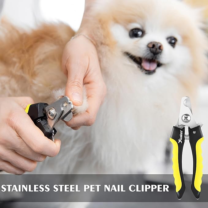 Candure Dog Nail Clippers for Pet Grooming - Professional Cat Nail Trimmers Suitable for Small to Medium Breeds with a Safety Guard & Nail File-Mewly Pet