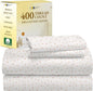 California Design Den Floral Print King Size Sheets Set - Luxury 400 Thread Count Sateen, Natural 100% Cotton Sheets King Size, Deep Pockets, Cooling and Durable Bedding Set - Soft Floral