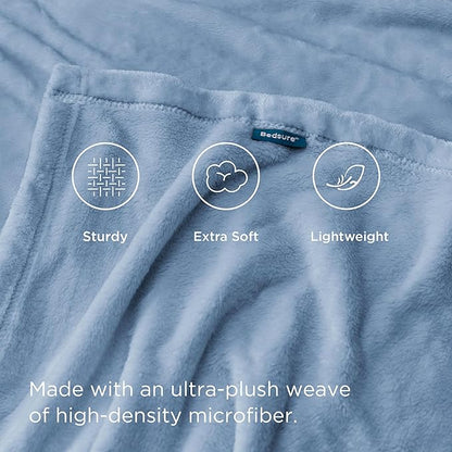 Bedsure GentleSoft Fleece King Size Blankets for Bed Light Blue - Soft Lightweight Plush Cozy Fuzzy Luxury Microfiber, 108x90 inches