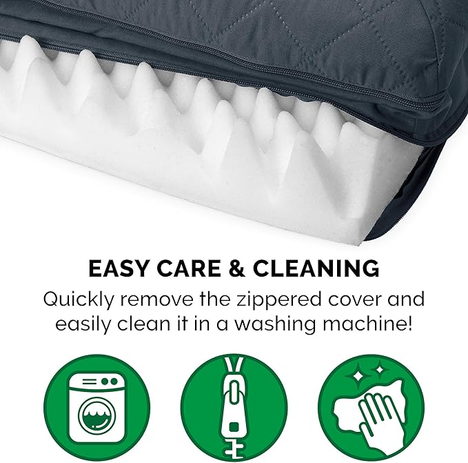 Furhaven Orthopedic Dog Bed for Large/Medium Dogs w/ Removable Bolsters & Washable Cover, For Dogs Up to 55 lbs - Quilted Sofa - Iron Gray, Large-Mewly Pet