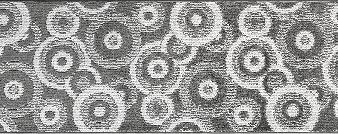 Custom Length Cut to Size Retro Modern Geometric Carpet Runner Rug for Hallways, Non Slip Rubber Backed, 31 inch Wide X Customized Length, Geo Grey, 31 inch X 15 feet