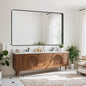 Suidia Bathroom Mirror, 60" x 36" Wall Mirror Metal Framed, Bathroom Vanity Mirror for Living Room Bedroom Bathroom Entryway, Black, Rounded Corner Style