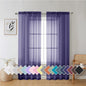 Aiyufeng Purple Sheer Curtains 72 Inch Length 2 Panels Set, Light Filtering Airy Rod Pocket Purple Window Curtain Treatment Drapes for Kitchen Bedroom Living, Each 42Wx72L Inches