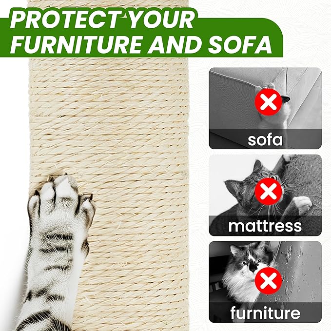 55 Inch Large Cat Tree Tower for Indoor Cats with Hammock Green Leaves Sisal Scratching Post, Plush Hang Ball Play Furniture for Kittens & Adult Cats,New Green-Mewly Pet