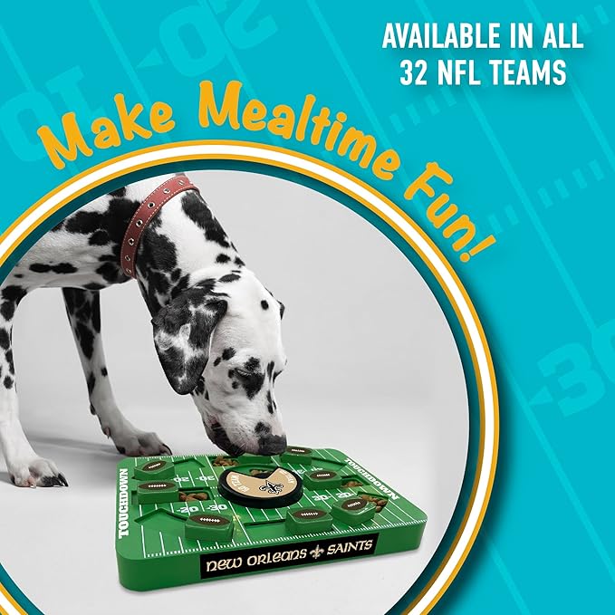 Pets First NFL New Orleans Saints Large Puzzle Toy - Interactive Dog Slow Feeding Treat Toy, Large Size-Mewly Pet