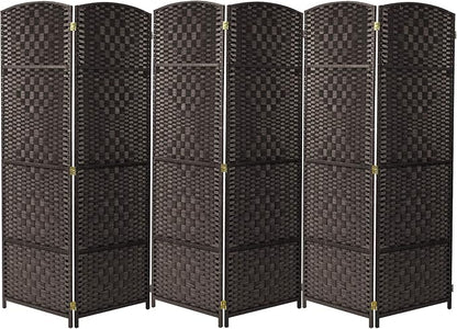 Sorbus 6 Panel Room Divider 6 ft. Tall - Privacy Screen, Extra Wide Double Hinged Panels, Diamond Double-Weaved, Partition Room Dividers and Folding Privacy Screens, Wall Divider for Room Separation