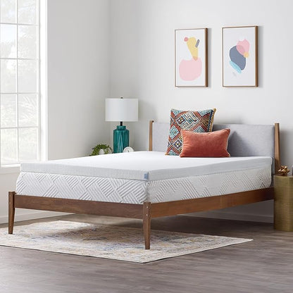 Linenspa 2 Inch Gel Infused Memory Foam Mattress Topper with Removable Cover – Ventilated and Breathable – Washable Cover - Twin