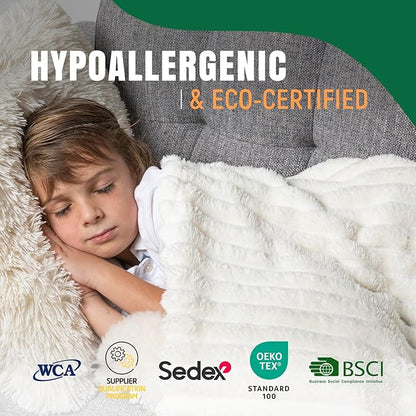 GO Premium Comfort Queen Blanket for Couch & Bed - Soft White Fleece for Living Room, Bedroom - Home Decor - 90x90 Inches