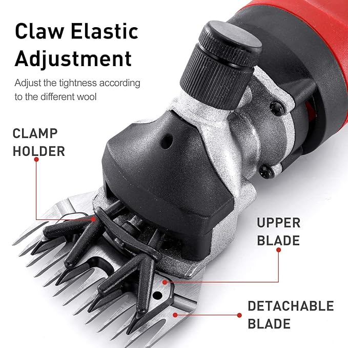 Cordless Electric Shears,Professional Sheep Shearing Clippers with 2 PCS Rechargeable Lithium Battery, 6 Speeds Heavy-Duty Farm Livestock Haircut Trimmer-Mewly Pet