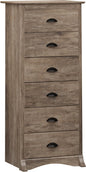 Prepac Salt Spring Rustic 6-Drawer Tall Dresser for Bedroom, Farmhouse Dresser Chest of Drawers 19" D x 23.25" W x 52.75" H, Drifted Gray, DDC-2354