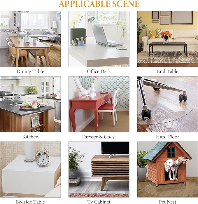 Deep Dream 1.5mm Clear Desk Cover Protector, 39×71 Inch Clear Desk Cover, Clear Desk Mat, Table Cover Tablecloth Protector Rectangle, Table Protector for Dining Room Table