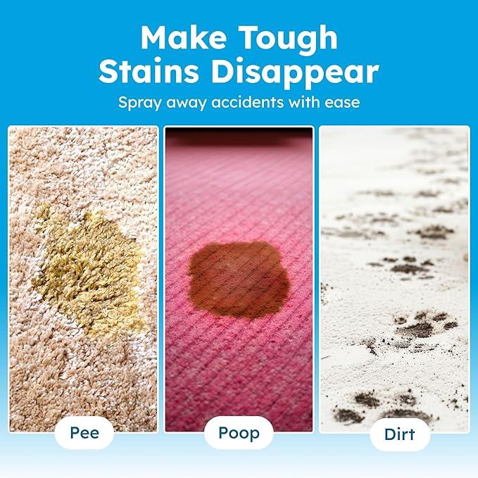 BugMD Enzyme Cleaner for Dog & Cat Urine | Pet Stain and Odor Remover for Carpet & Home | Unscented Urine Destroyer & Deodorizer-Mewly Pet