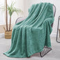 Exclusivo Mezcla Fleece Throw Blanket for Couch, 50x70 Inches Soft Cozy Jacquard Flannel Blankets, Lightweight Fuzzy Plush Warm Throws for Winter, Celadon