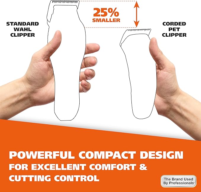 Wahl USA Pro-Grip Pet Grooming Corded Clipper Kit - Clipper for Small to Large Dogs – Electric Dog Clipper for Eyes, Ears, & Paws - Model 9164-Mewly Pet