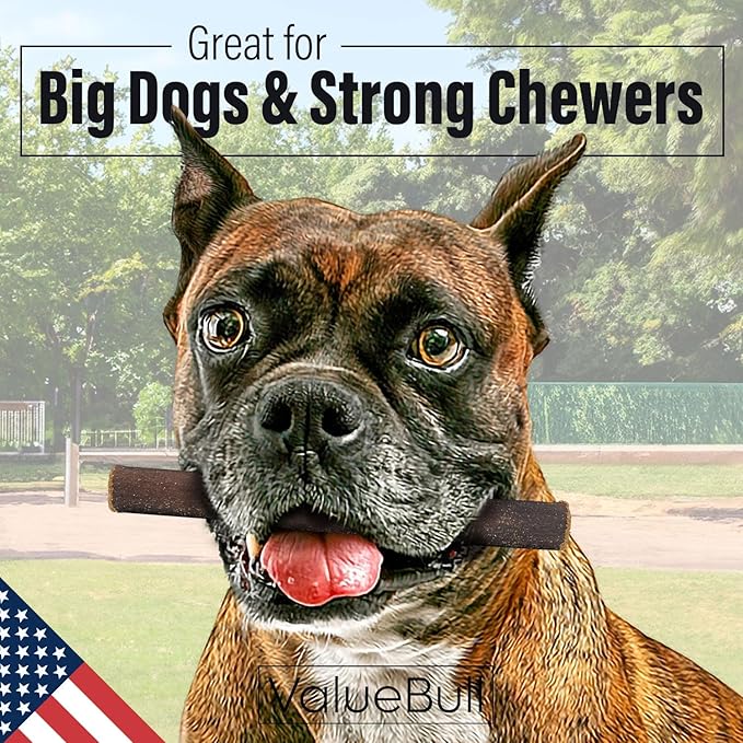 ValueBull USA Collagen Sticks for Dogs, 6 Inch Thick Chews, Natural Long-Lasting Dog Treats, 200 Count Bulk Pack - Promotes Joint, Skin & Coat Health with Glucosamine and Chondroitin-Mewly Pet