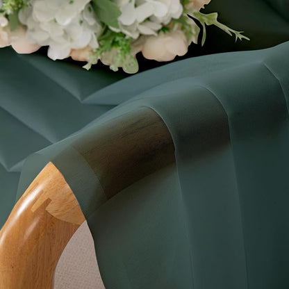 Chyhomenyc Hunter Green Sheer Curtains 84 inches Long 2 Panels Set, Light Filtering Rod Pocket Emerald Voile Sheer Drapes for Living Room Bedroom, 2PCS, Each 42W x 84L
