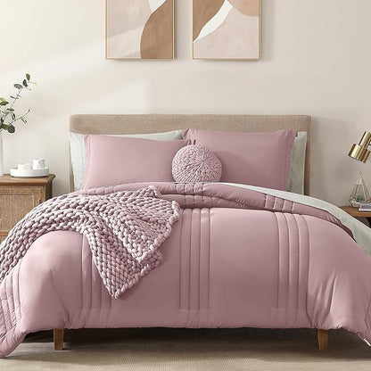 Monbix Full Comforter Set - 7 Pieces Bed in a Bag Full Size Bedding Sets with Comforters, All Seasons Down Alternative Comforter with Sheets,Pillowcases & Shams