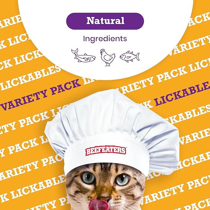 Beefeaters Cat Treats Lickable Puree 1.59oz (12-Pack) – Chicken, Grain-Free, Taurine-Enriched, Ideal for Training & Interactive Feeding-Mewly Pet