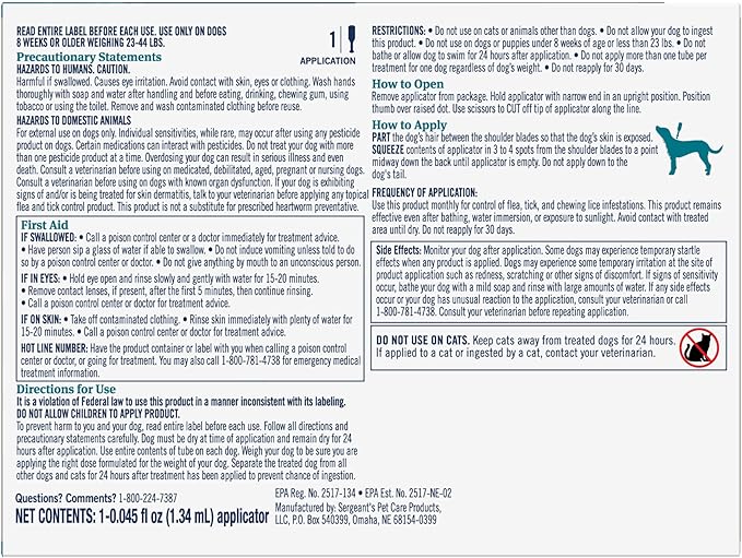 PetArmor Plus Flea and Tick Prevention for Dogs, Dog Flea and Tick Treatment, 6 Doses, Waterproof Topical, Fast Acting, Medium Dogs (23-44 lbs)-Mewly Pet