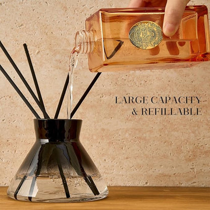 M&SENSE 6.3 oz Large Reed Diffuser Set | Magical Oriental Scent Oil Diffuser with Sticks | Hotel Collection Non-Toxic Essential Oil |for Bedroom Bathroom Living Room