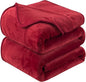 Flannel Fleece King Size Summer Blanket All Season 350GSM Lightweight Throw for The Bed Extra Soft Brush Fabric Winter Warm Sofa Blankets 90" x 108"(Burgundy Red King)