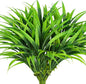 Ouddy Decor 20 Pcs Fake Outdoor Plants Artificial Grass Greenery Stems Faux Plastic Plants UV Resistant for Indoor Outside Garden Hanging Planter Pathway Porch Patio Window Box Home Decor, Green
