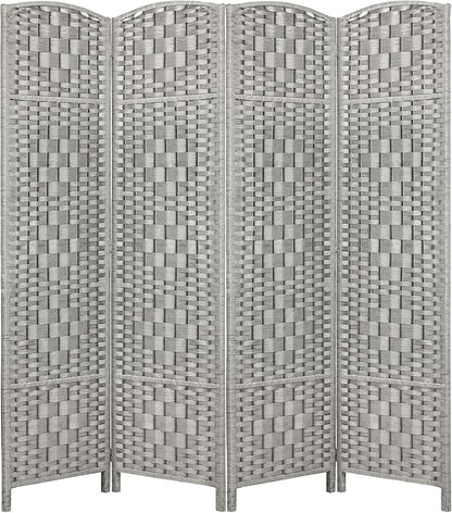 Rose Home Fashion 6 ft Tall Room Divider, Room Dividers and Folding Privacy Screens, 15.7in Privacy Screen 4 Panel Partition Temporary Wall Separation for Private, Stone Grey