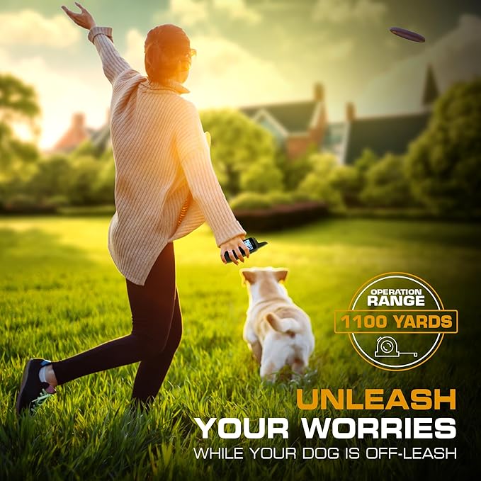 INVIROX Dog Training Collar for Large Dog X2 [2025 Edition] 123 Levels Dog E Collars 1100yd Range, 100% Waterproof, Rechargeable Electric Collars for Medium Dogs, E Collar for Large Dogs